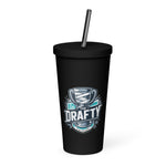 Drafty Insulated tumbler with a straw