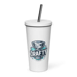 Drafty Insulated tumbler with a straw